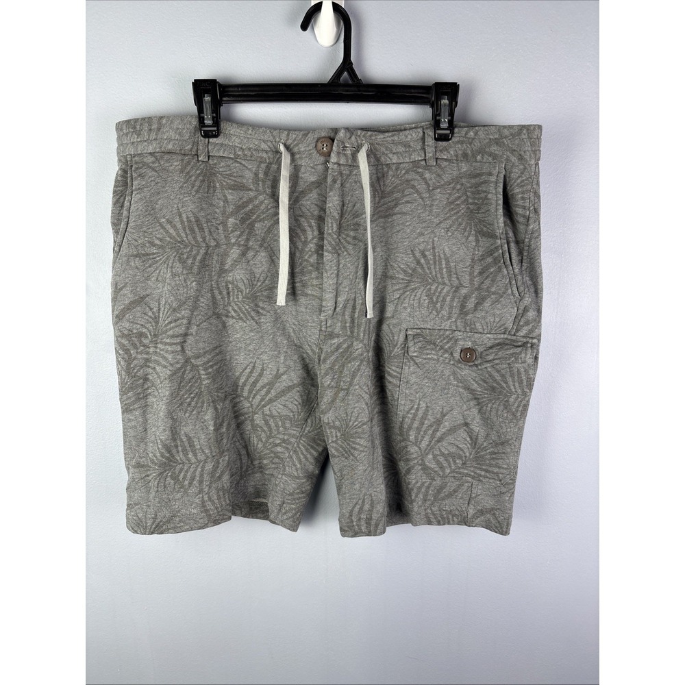 Johnnie-O Lounger Terry‎ Shorts Mens XL Gray New Floral Cargo Preppy Beach